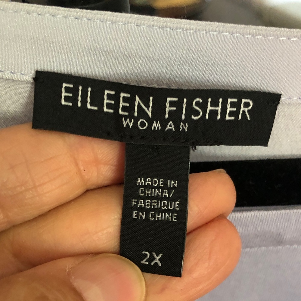 Eileen Fisher Lavender Long Sleeve Swing Tee - Picture 2 of 4